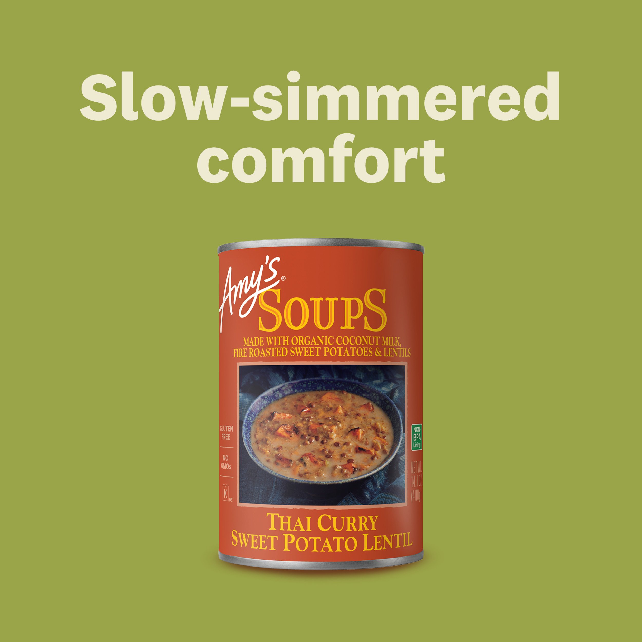 エイミールハイパースープ Amy's Thai Curry Sweet Potato Lentil Soup - Shop Soups & chili at