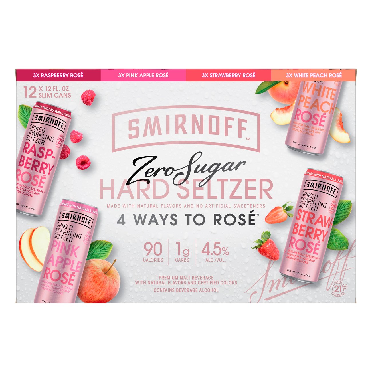 Smirnoff Raspberry Rose Spiked Sparkling Seltzer 12 oz Cans Shop Malt