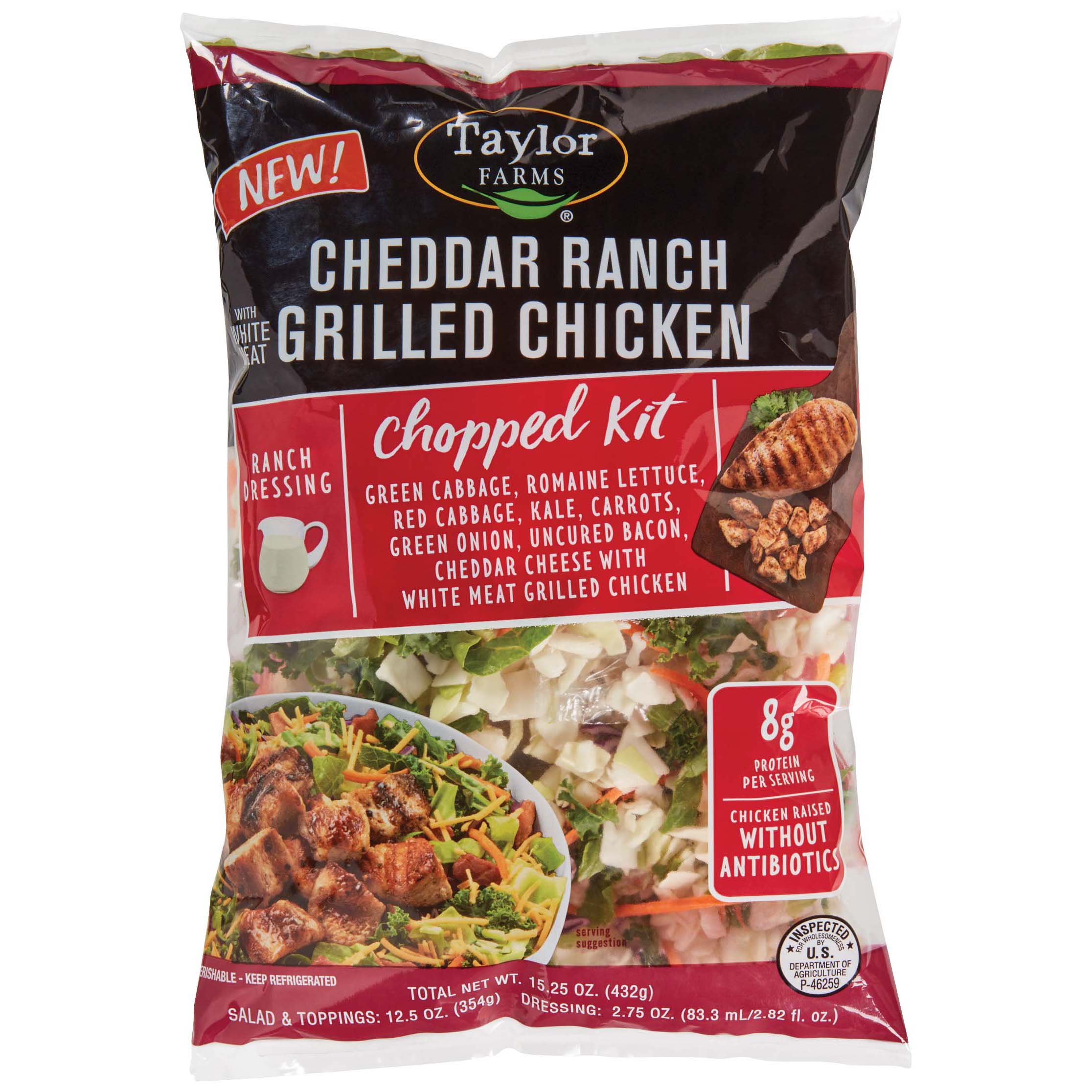 Taylor Farms Chopped Salad Kit Cheddar Ranch with Grilled Chicken