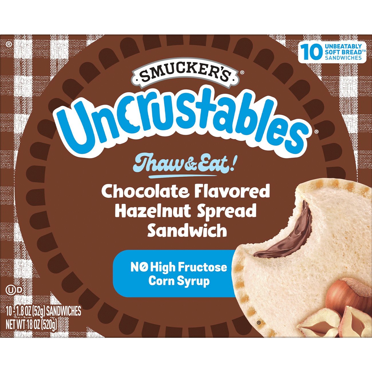 Smucker's Uncrustables Chocolate Hazelnut Sandwiches - Shop Sandwiches ...