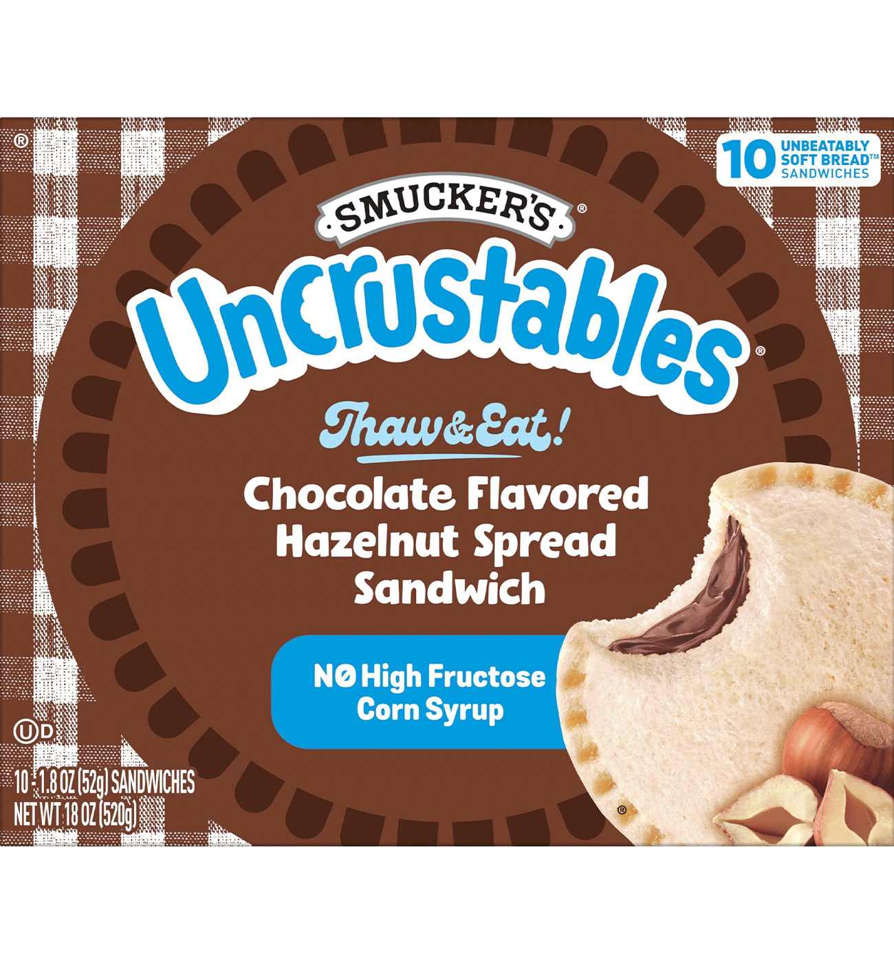 Smucker's Uncrustables Chocolate Hazelnut Sandwiches; image 1 of 5