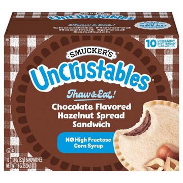 Smucker's Uncrustables Frozen Sandwiches - Chocolate Hazelnut, 10 ct