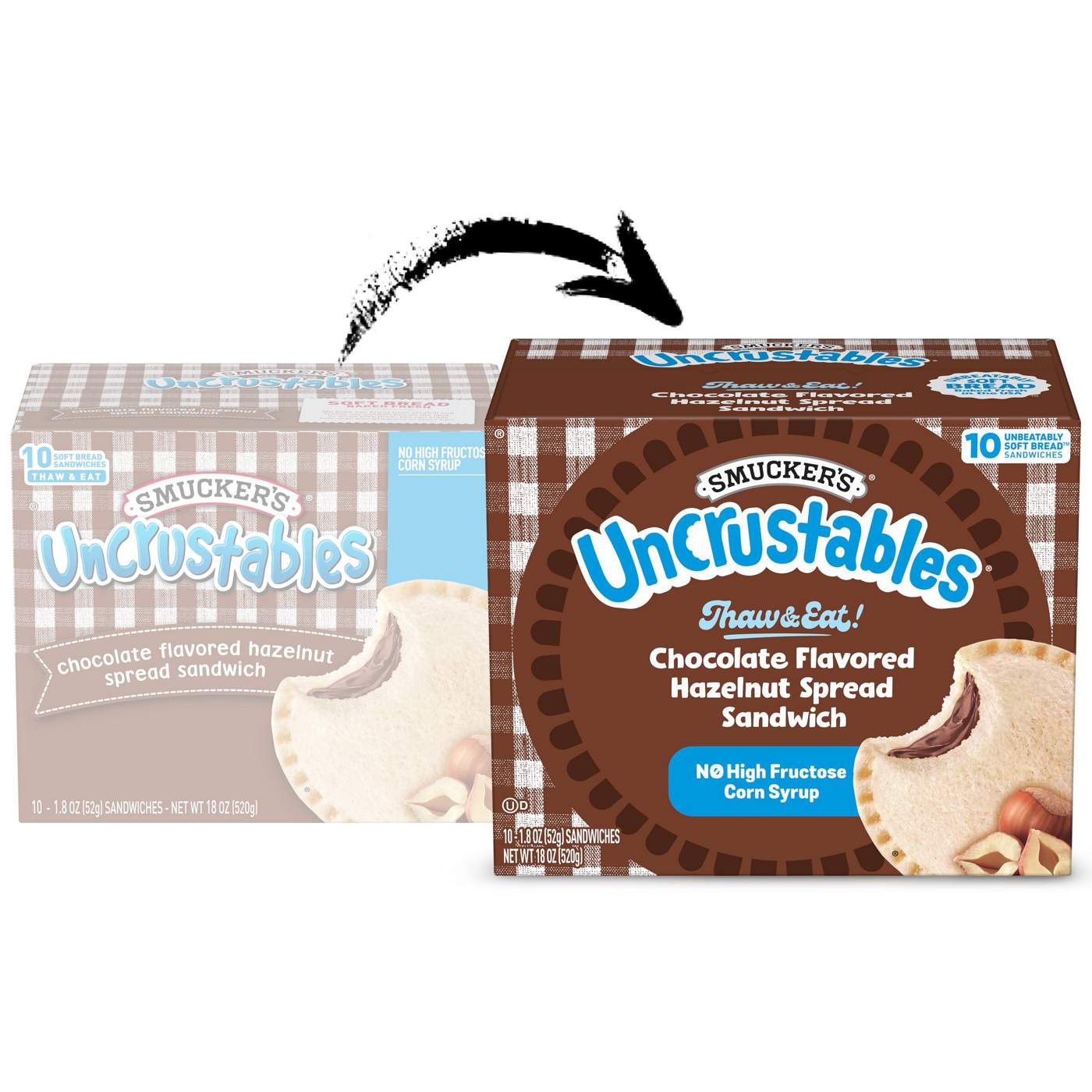 Smucker's Uncrustables Chocolate Hazelnut Sandwiches; image 2 of 5