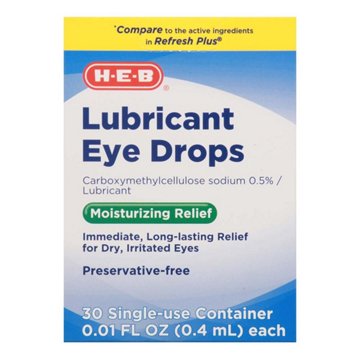 H-E-B Lubricant Eye Drops, 30 ct