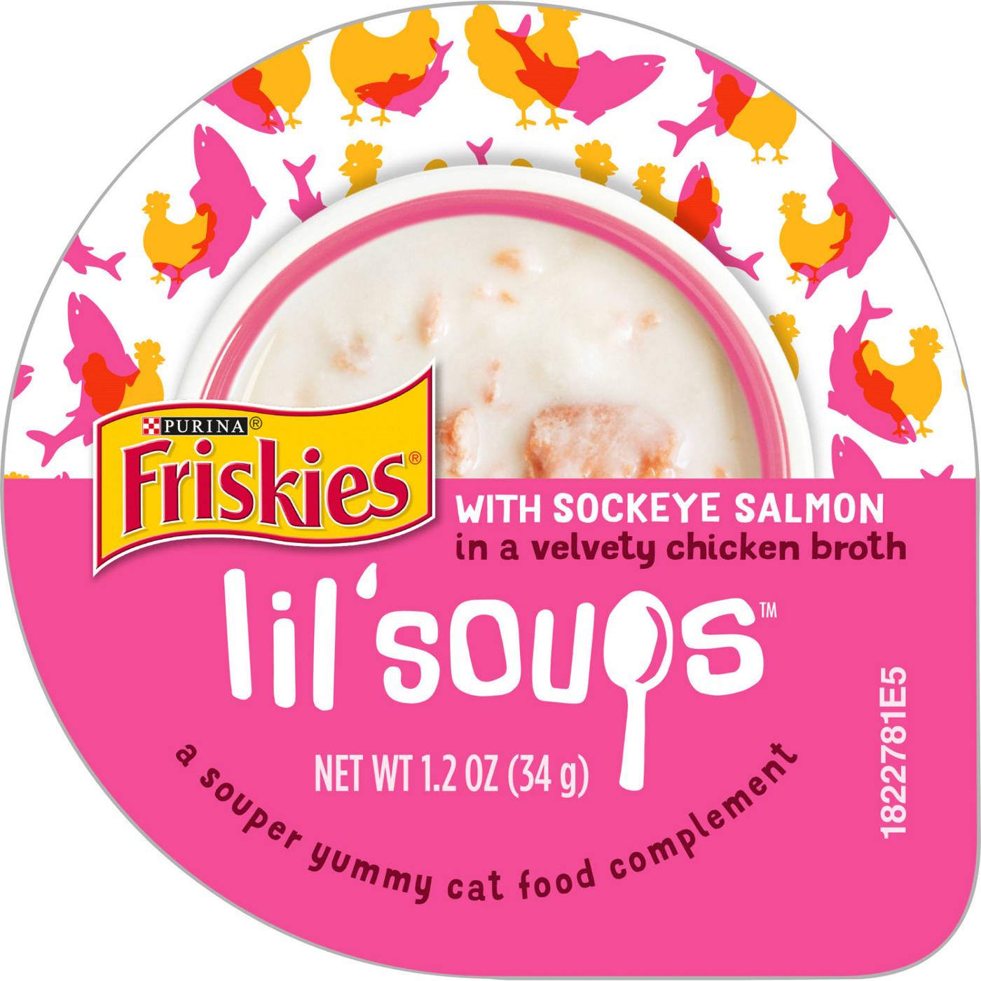 Friskies Purina Friskies Natural, Grain Free Wet Cat Food Lickable Cat Treats, Lil' Soups With Sockeye Salmon in Chicken Broth; image 1 of 6