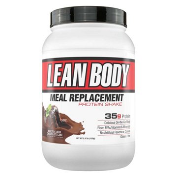 Labrada Lean Body Meal Replacement 35g Protein Shake Mix - Molten Dark Chocolate Cake, 2.47 lbs