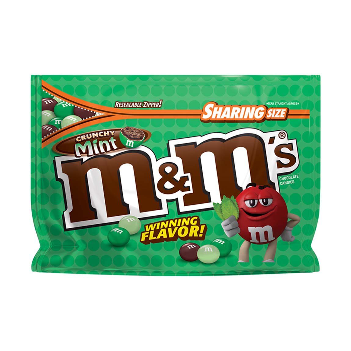 M&M's Crunchy Mint Winning Vote Flavor Chocolate Candy Sharing Size Bag