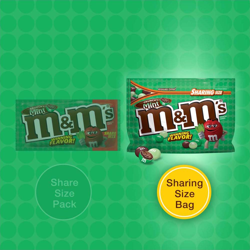 M&M's Crunchy Mint Winning Vote Flavor Chocolate Candy Sharing Size Bag