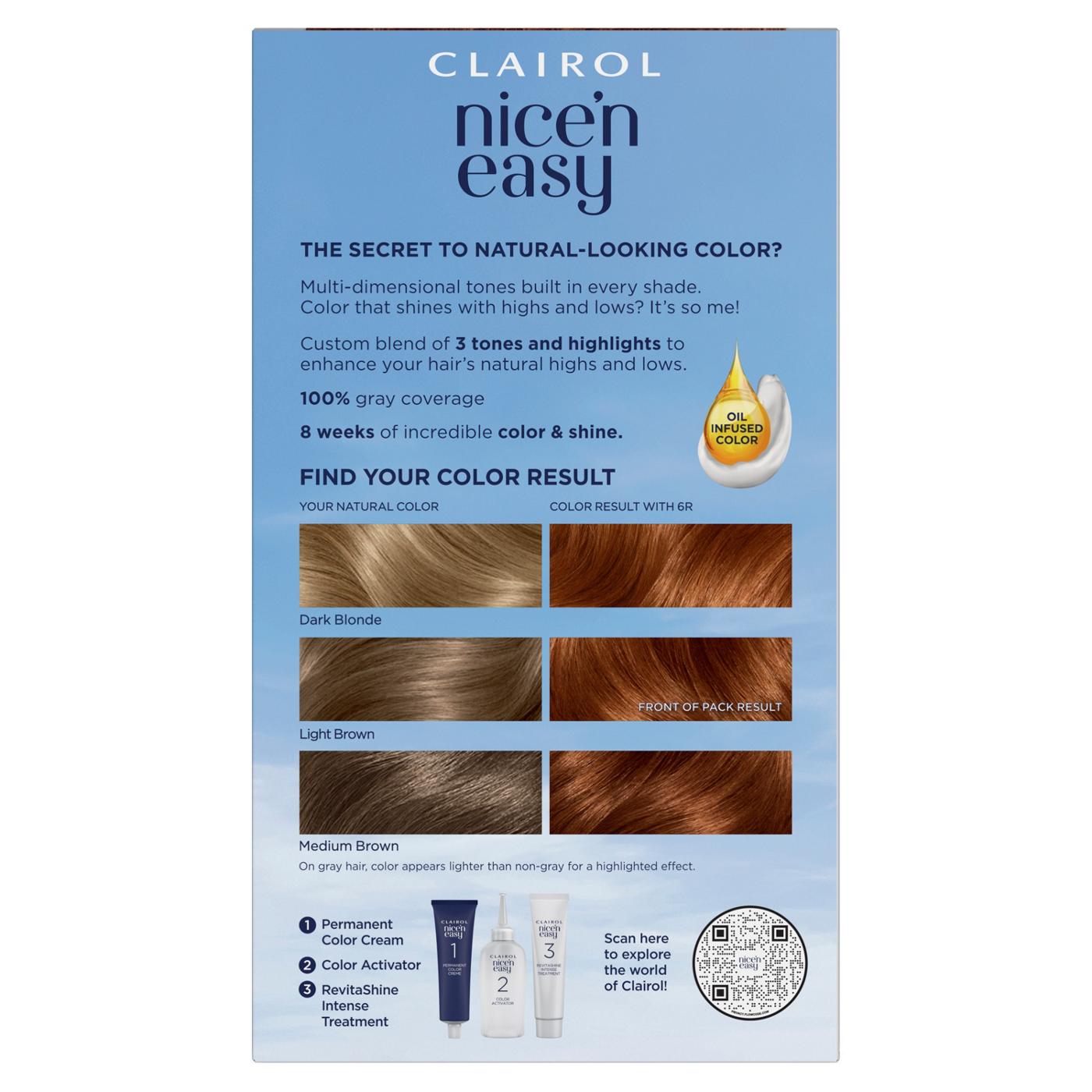 Clairol Nice 'N Easy Permanent Hair Color - 6R Light Auburn; image 8 of 10