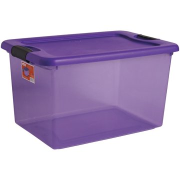 Sterilite Latching Storage Box with Lid - Purple, 64 qt