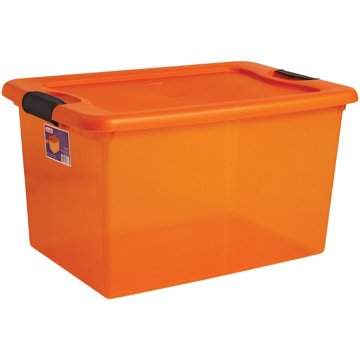Sterilite Latching Storage Box with Lid - Orange, 64 qt