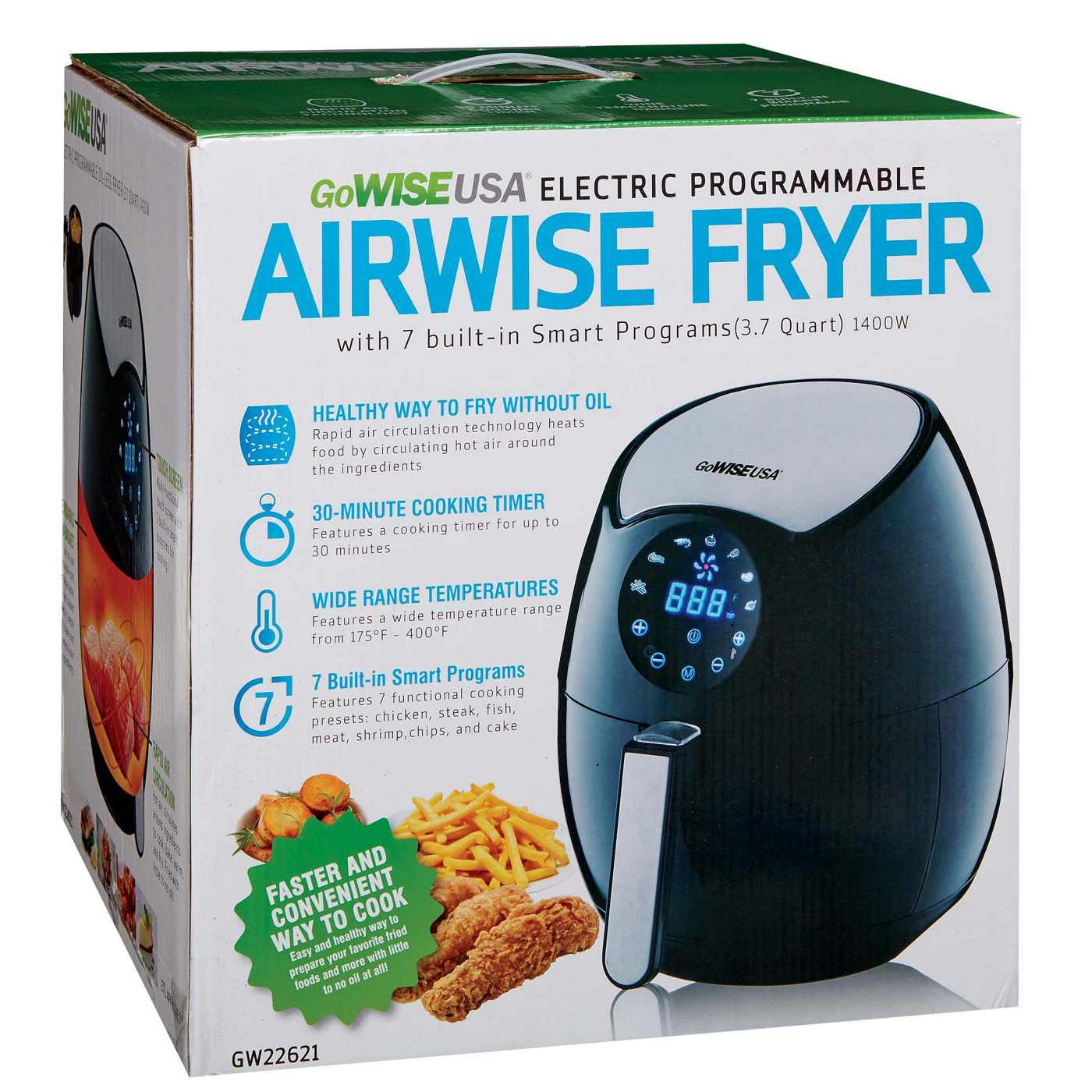 GoWISE USA 3.7 Qt Programmable 7-in-1 Air Fryer 