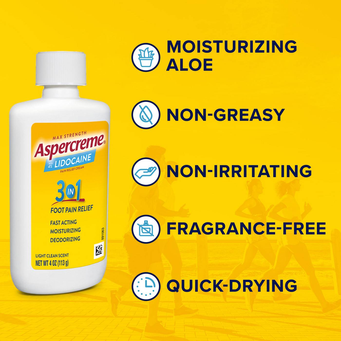 Aspercreme Lidocaine Foot Pain Relief Cream Shop Foot care at H-E-B