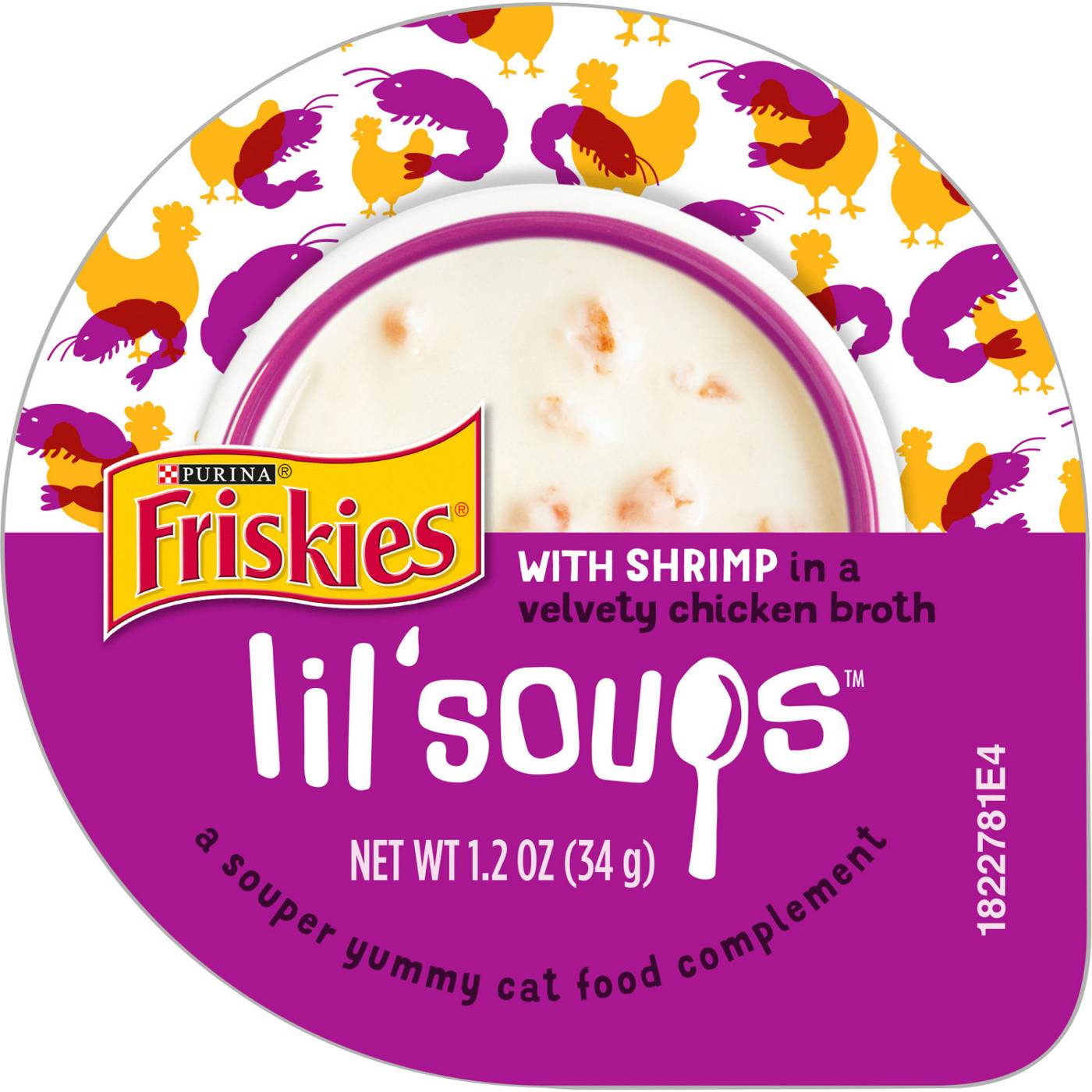 Friskies Purina Friskies Natural, Grain Free Wet Cat Food Lickable Cat Treats, Lil' Soups With Shrimp in Chicken Broth; image 1 of 5
