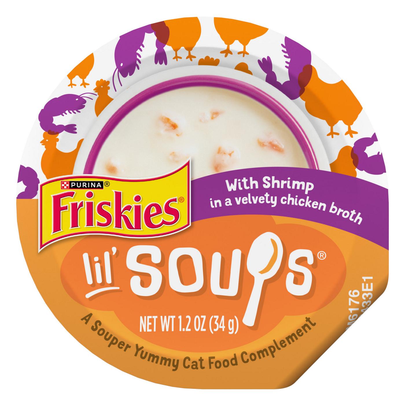 Friskies Purina Friskies Natural, Grain Free Wet Cat Food Lickable Cat Treats, Lil' Soups With Shrimp in Chicken Broth; image 1 of 5