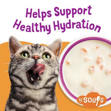 Friskies Purina Grain Free Lickable Cat Food Toppers Lil’ Soups - Shrimp in a Velvety Chicken Broth