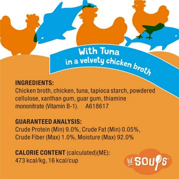Friskies Purina Natural, Grain Free Lickable Cat Treats Lil’ Soups - Tuna in Chicken Broth