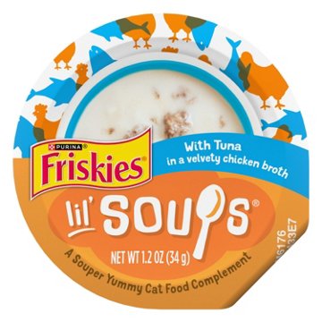 Friskies Purina Natural, Grain Free Lickable Cat Treats Lil’ Soups - Tuna in Chicken Broth