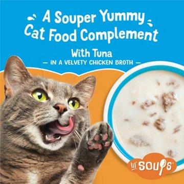 Friskies Purina Natural, Grain Free Lickable Cat Treats Lil’ Soups - Tuna in Chicken Broth