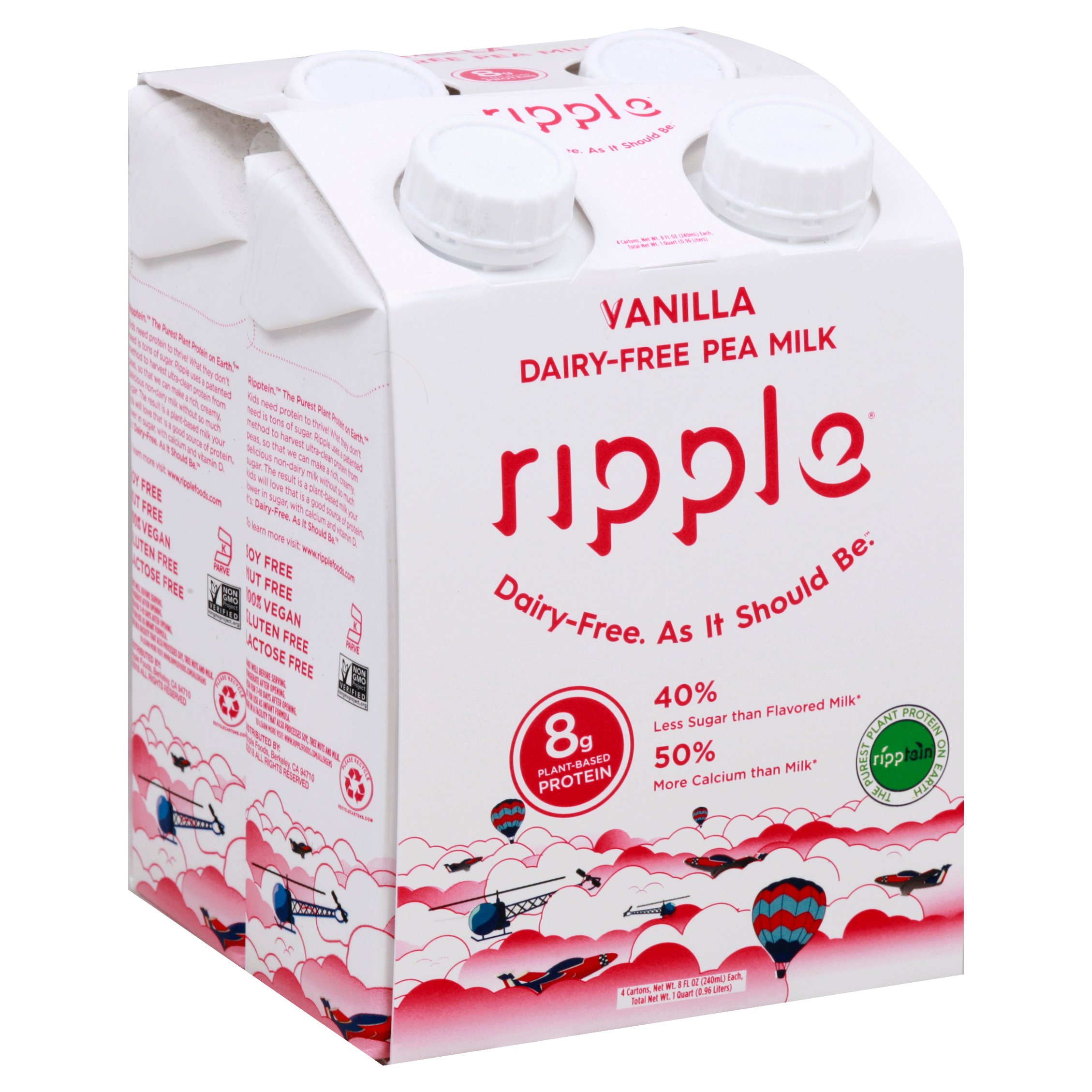 Ripple Vanilla Dairy Free Milk 8 oz Bottles Shop Milk at HEB