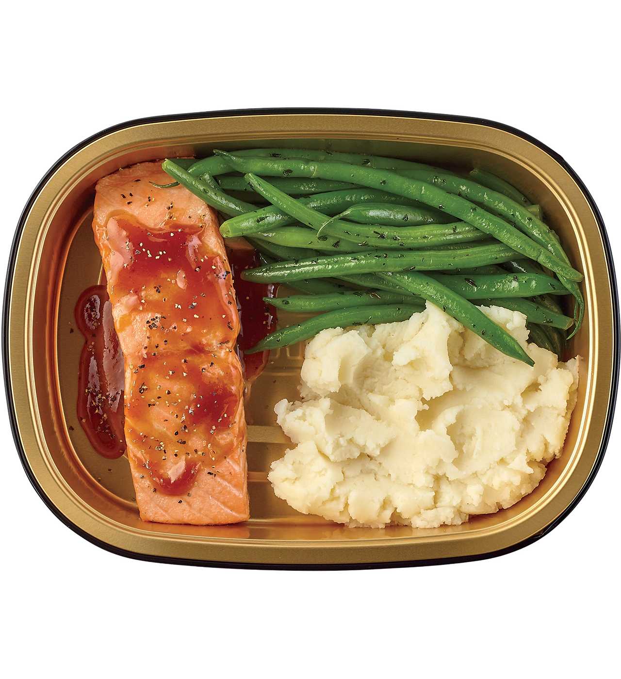 Meal Simple by H-E-B Honey BBQ Salmon, Green Beans & Mashed Potatoes; image 1 of 4