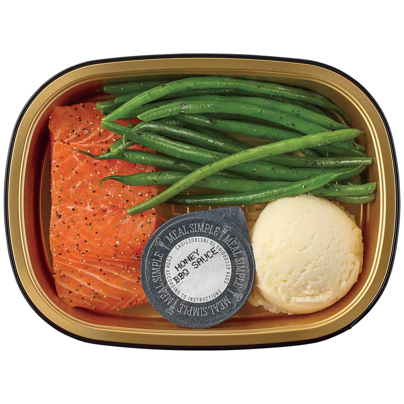 Meal Simple by H-E-B Honey BBQ Salmon, Green Beans & Mashed Potatoes; image 2 of 4