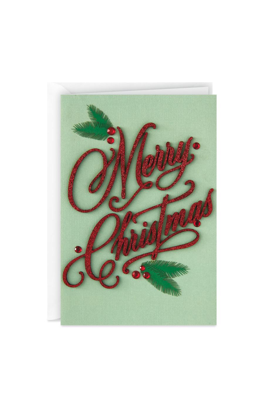 Hallmark Merry Christmas Lettering Signature Christmas Card - S7, S14; image 1 of 6