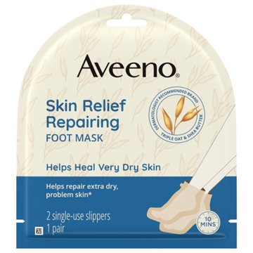 Aveeno Skin Relief Repairing Foot Mask 2 Single-Use Slippers, 1 ct