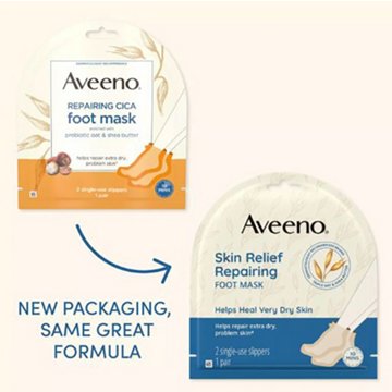 Aveeno Skin Relief Repairing Foot Mask 2 Single-Use Slippers, 1 ct