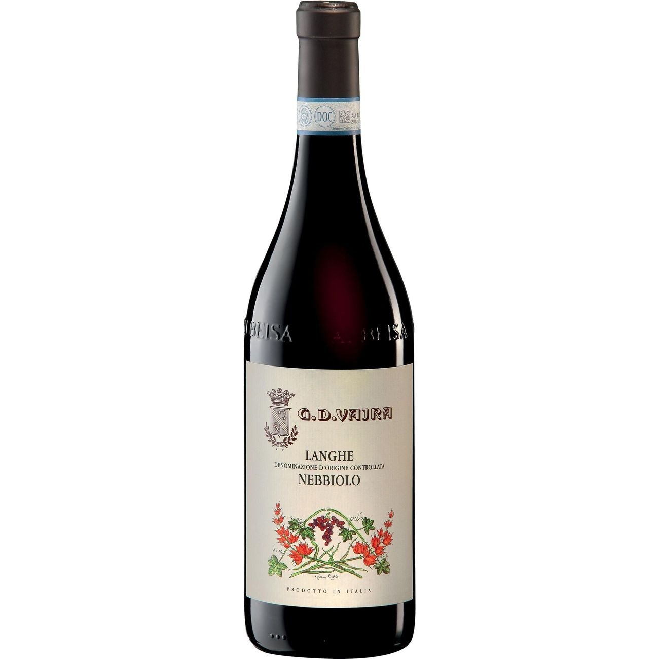 G.D. Vajra Organic Langhe Nebbiolo Italian Red Wine, 750 mL