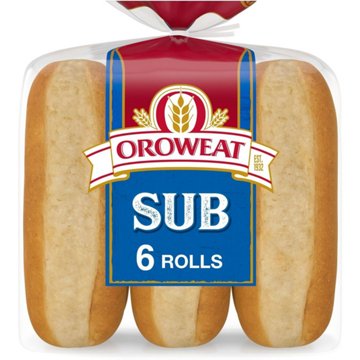 Oroweat Sub White Rolls, 6 ct