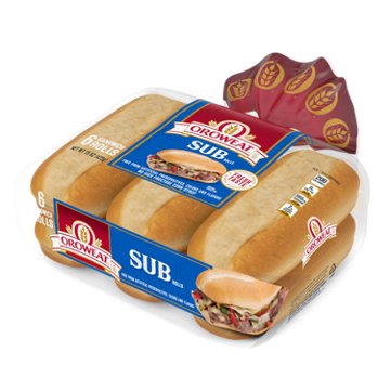 Oroweat Sub White Rolls, 6 ct