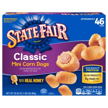 State Fair Frozen Fully Cooked Classic Mini Corn Dogs, 46 ct