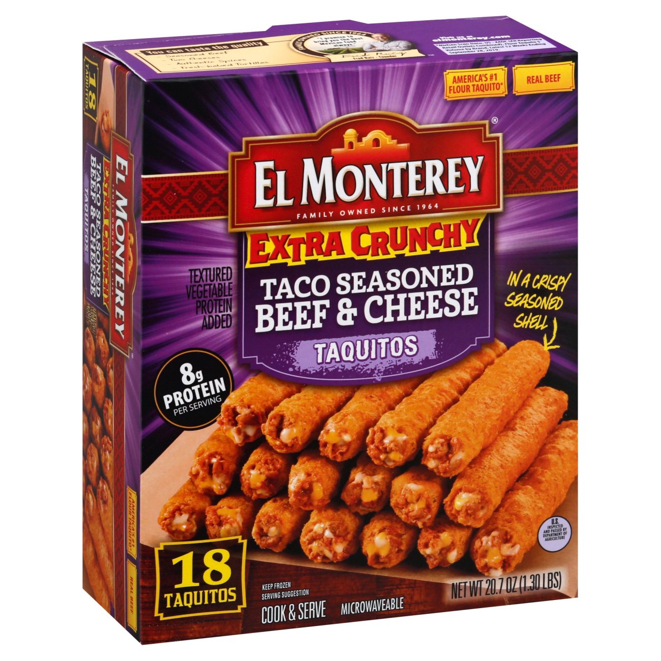 El Monterey Extra Crunchy Beef & Cheese Taquitos Shop Entrees & Sides