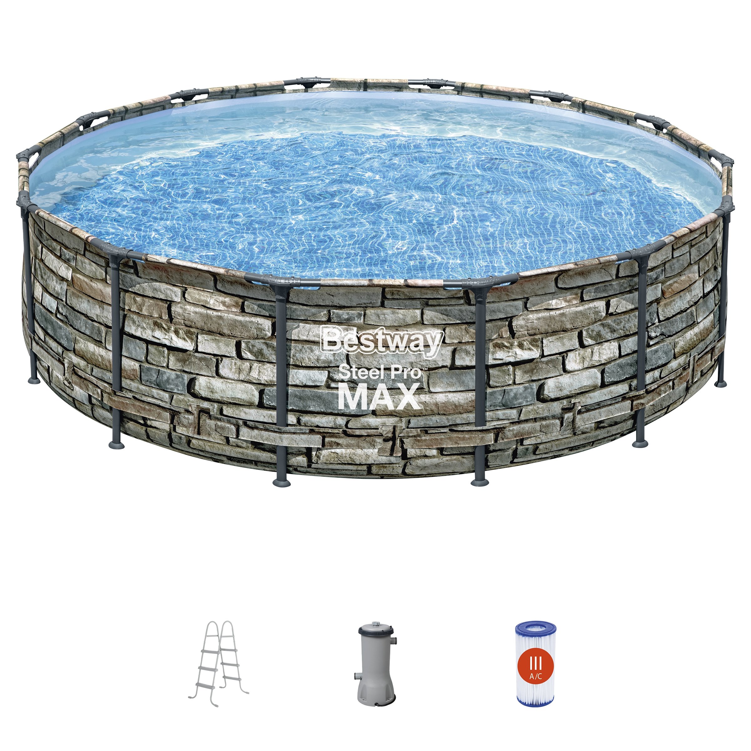 Bestway Steel Pro MAX Round Above Ground Pool Set Shop Kiddie Pools at HEB