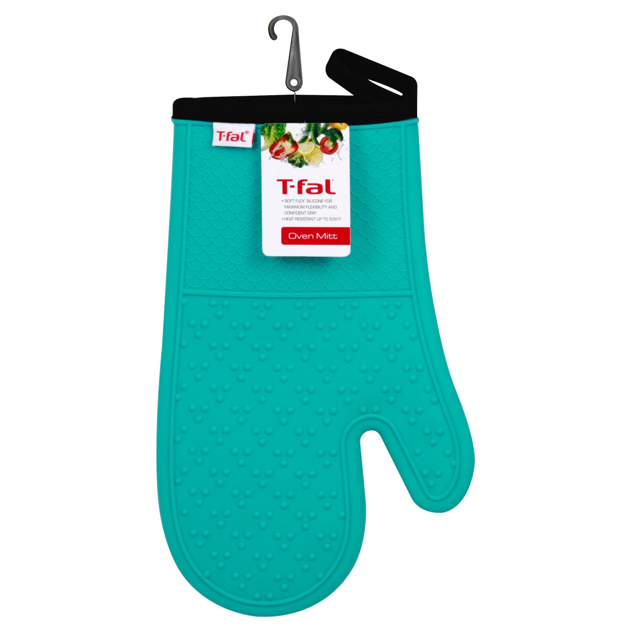 FoamEra  Neoprene Oven Mitts with Folder-Over Cuffs in Green with  Geometric Design [Pair]