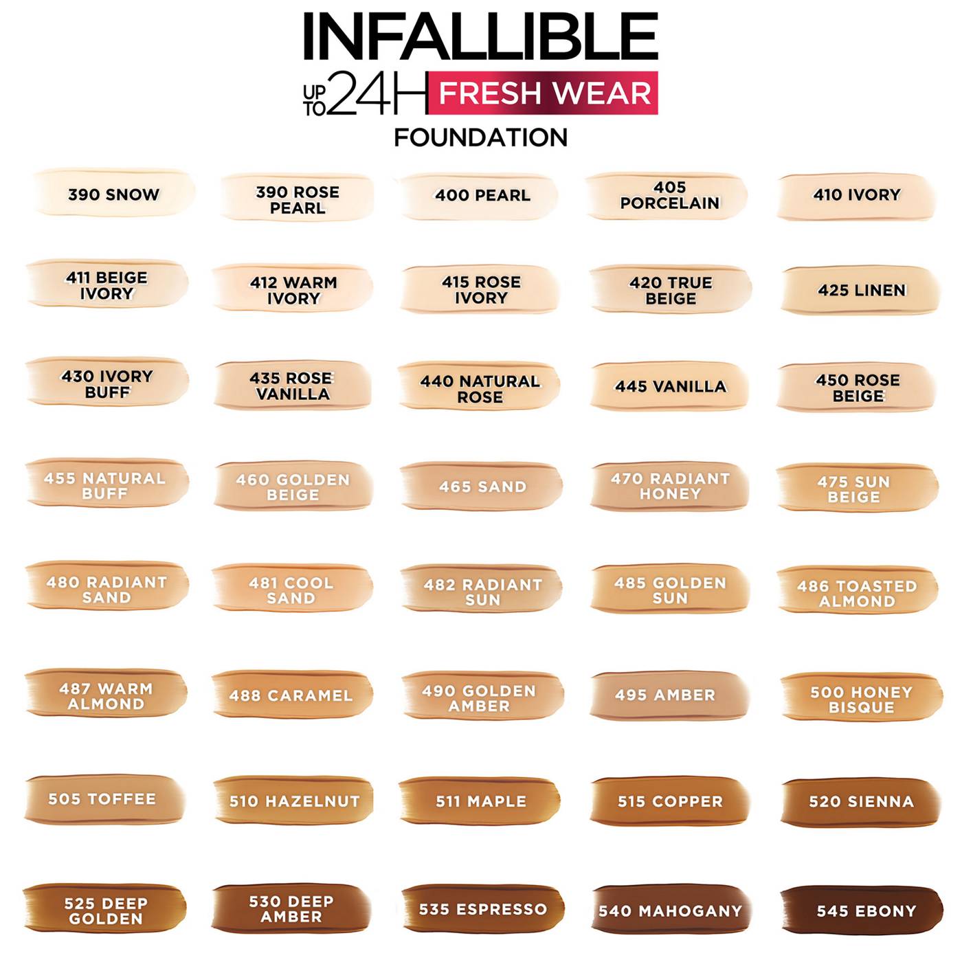 L'Oréal Paris Infallible 24 Hour Fresh Wear Foundation - 445 Vanilla; image 5 of 7