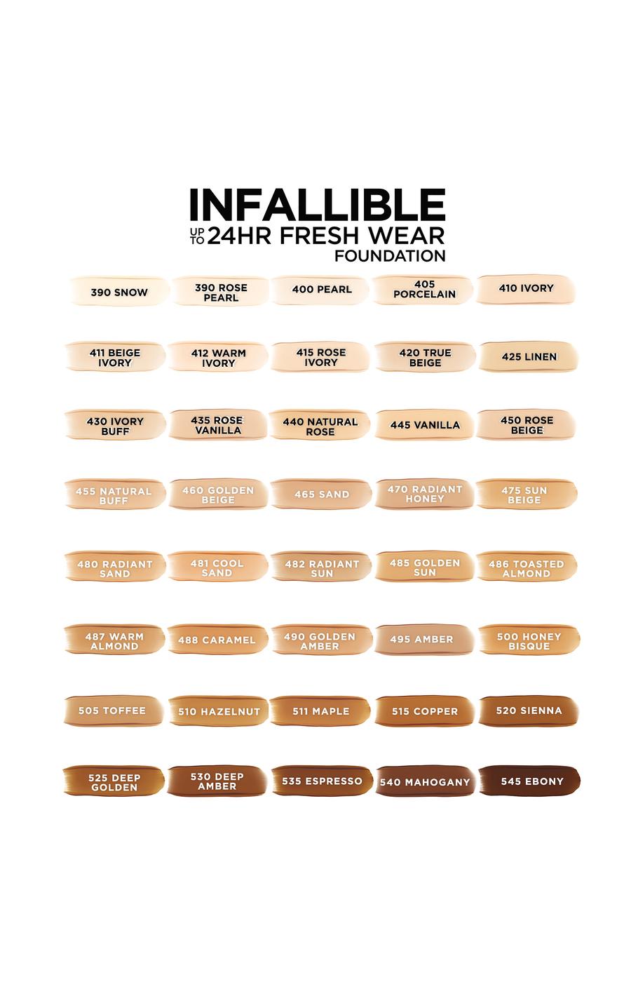 L'Oréal Paris Infallible Up to 24 Hour Fresh Wear Foundation - Lightweight Radiant Honey; image 5 of 7
