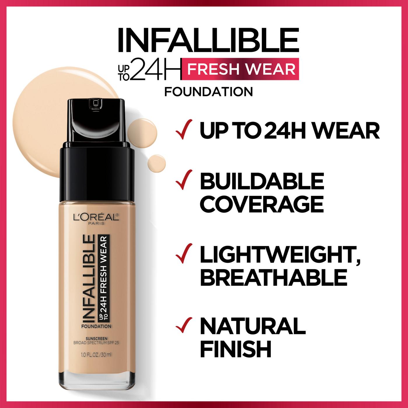 L'Oréal Paris Infallible Up to 24 Hour Fresh Wear Foundation - Lightweight Ivory Buff; image 7 of 7