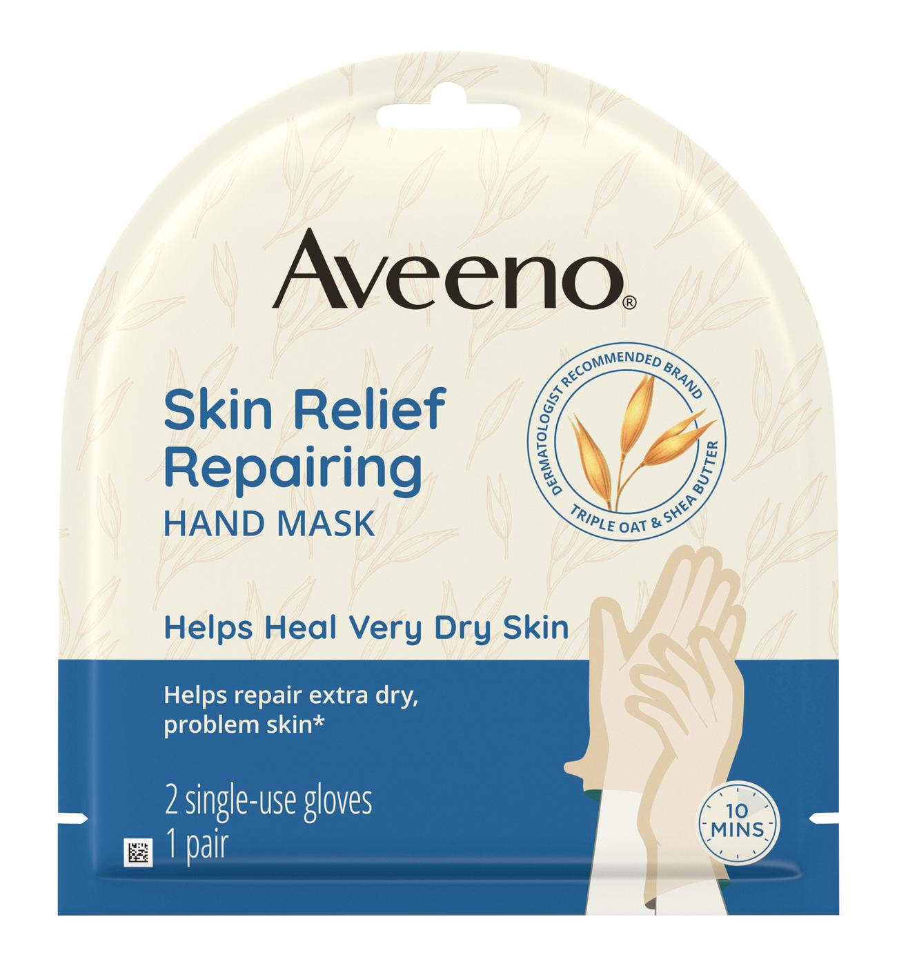 Aveeno Skin Relief Repairing Hand Mask 2 Single-Use Gloves; image 1 of 2