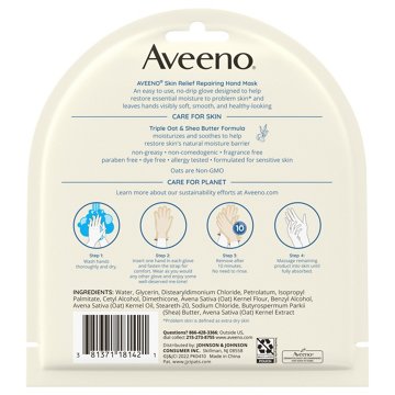 Aveeno Skin Relief Repairing Hand Mask 2 Single-Use Gloves, 1 ct