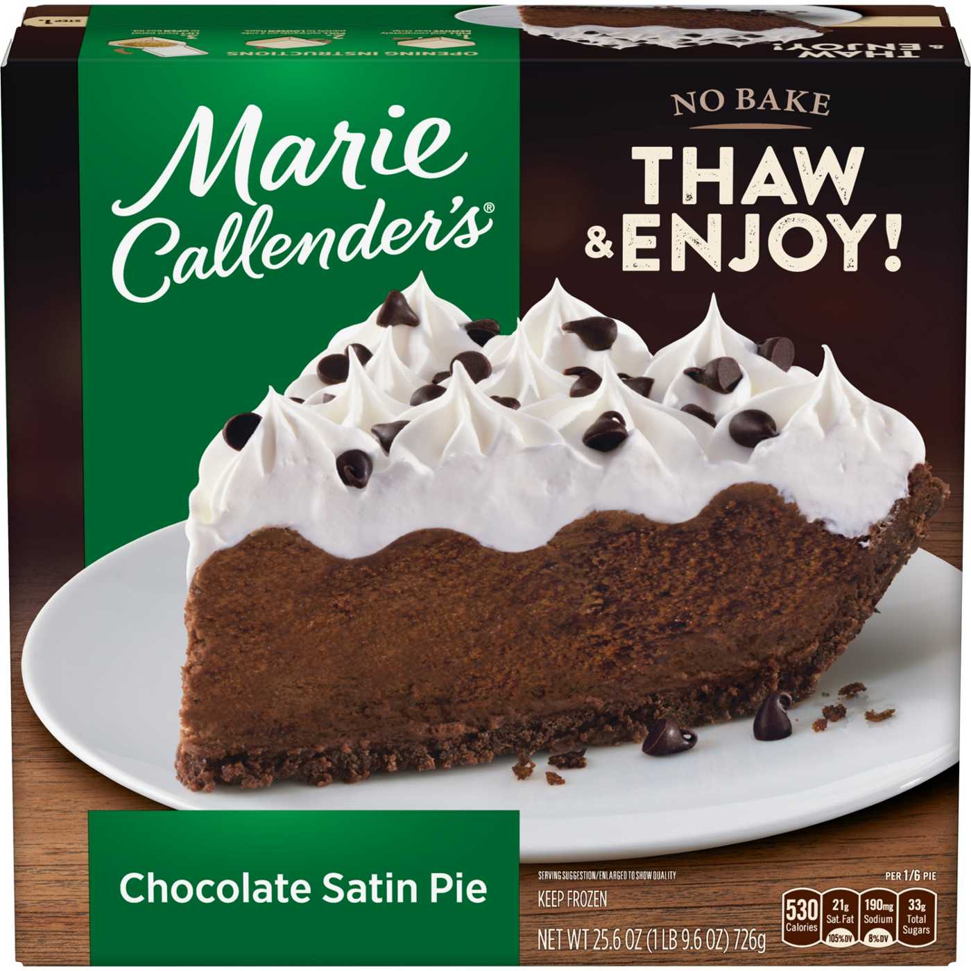 Marie Callender's Chocolate Satin Pie Frozen Dessert; image 1 of 3
