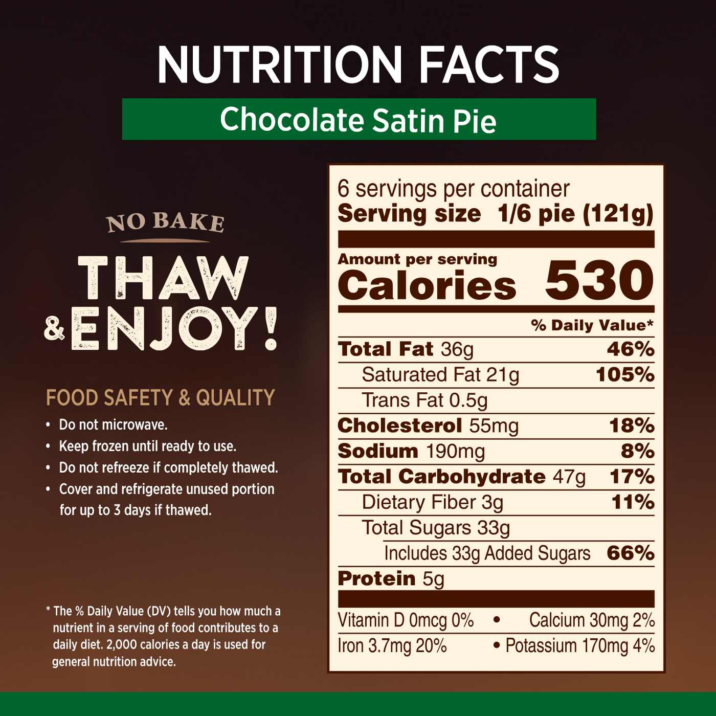 Marie Callender's Chocolate Satin Pie Frozen Dessert; image 2 of 3