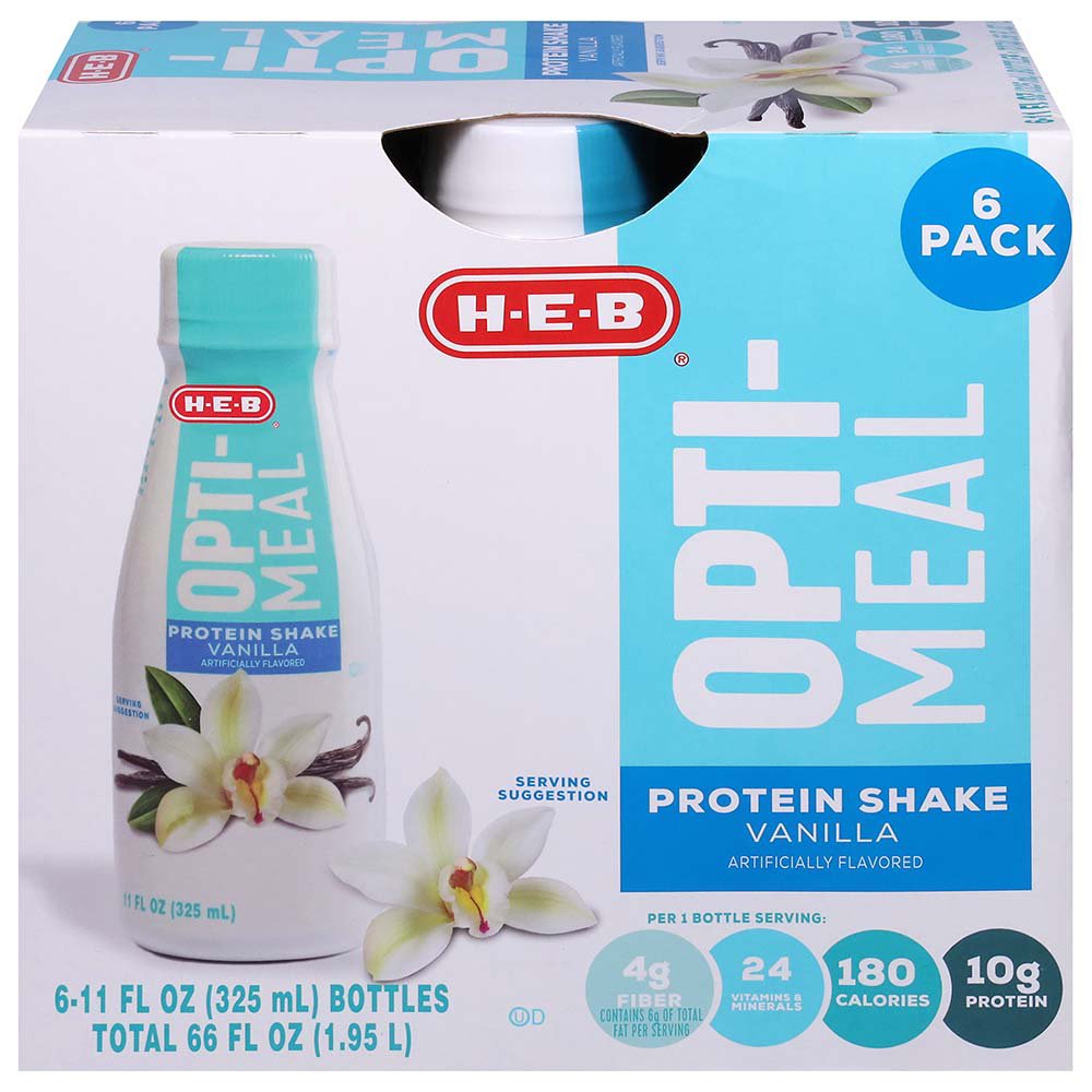 H-E-B Opti-Meal Vanilla Protein Shake 6 Pk - Shop Diet & Fitness At H-E-B