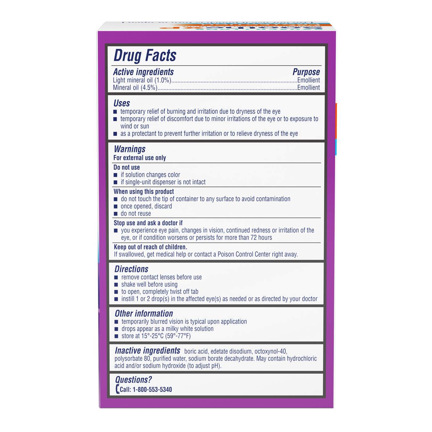 Bausch & Lomb Soothe XP Preservative Free Emollient Lubricant Eye Drops