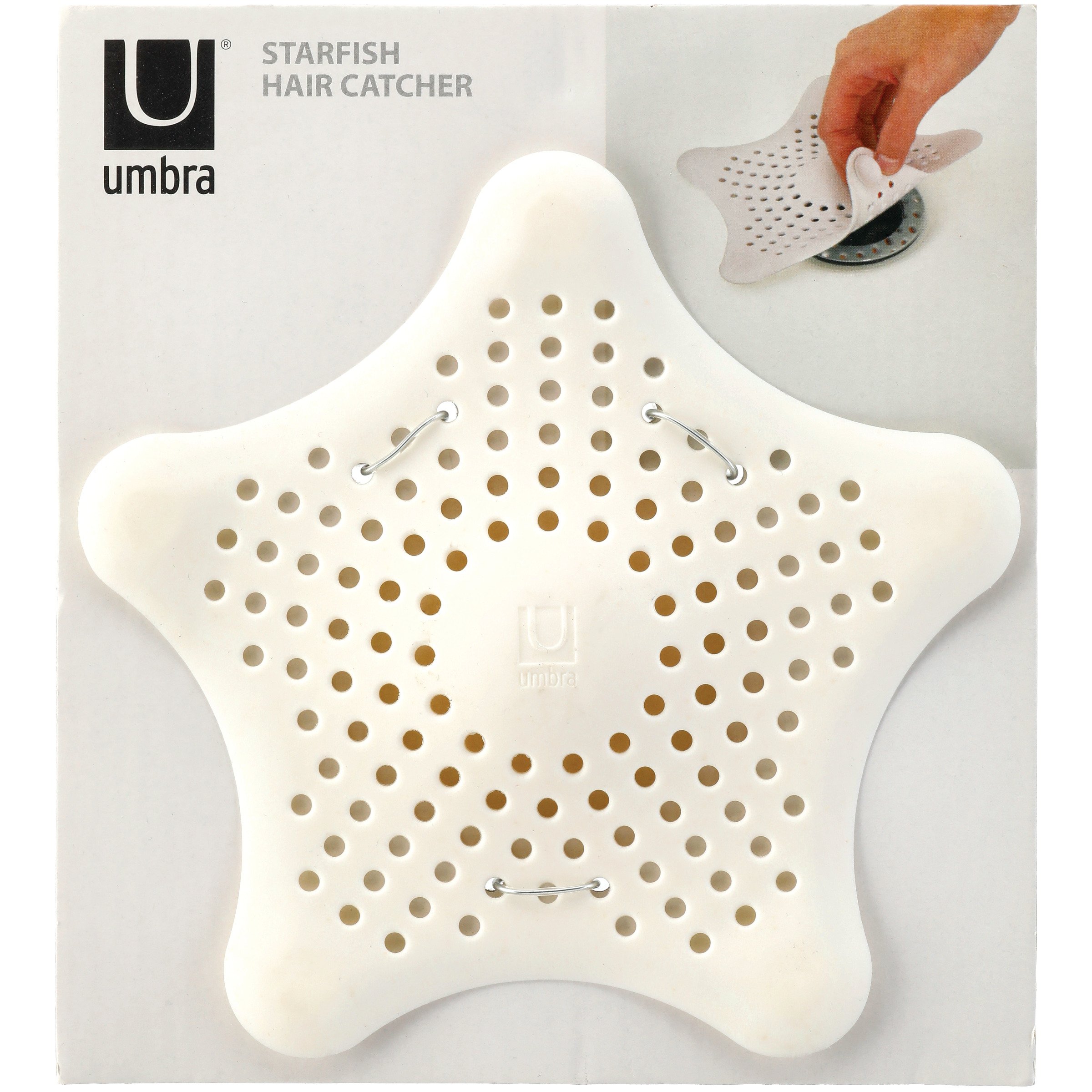 Umbra Starfish Drain Hair Catcher, White