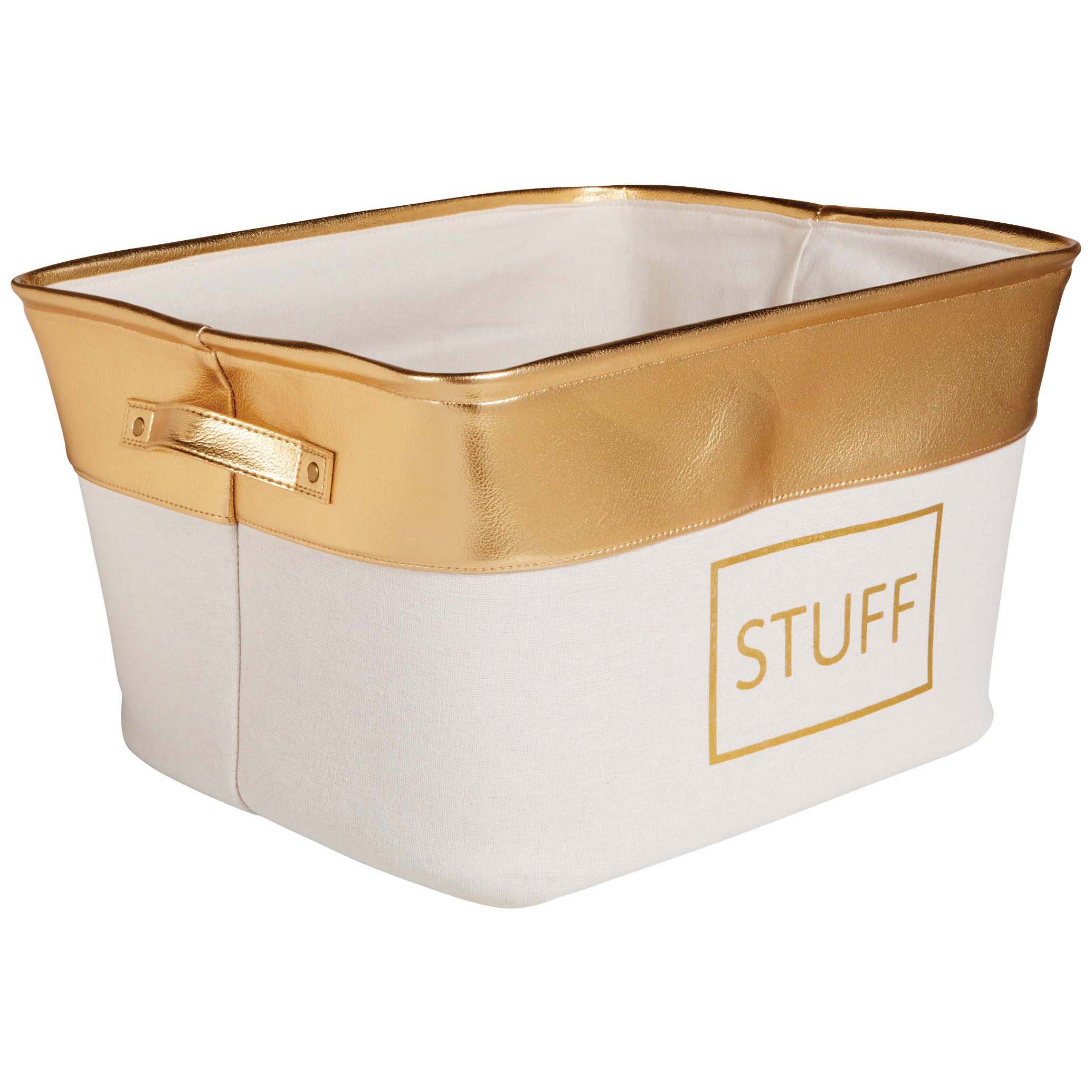 Haven & Key Gold Accent Rectangle Soft Side Shop Storage Bins at HEB