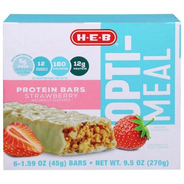 H-E-B Opti-Meal 12g Protein Bars - Strawberry, 6 ct