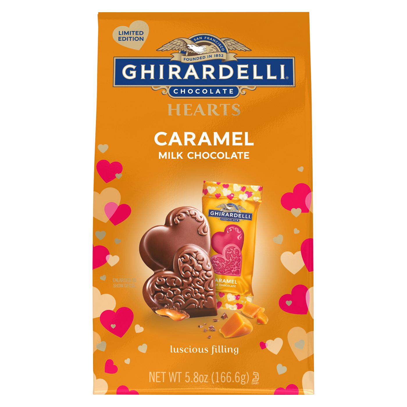 Ghirardelli Caramel Milk Chocolate Hearts Valentine's Candy; image 1 of 2