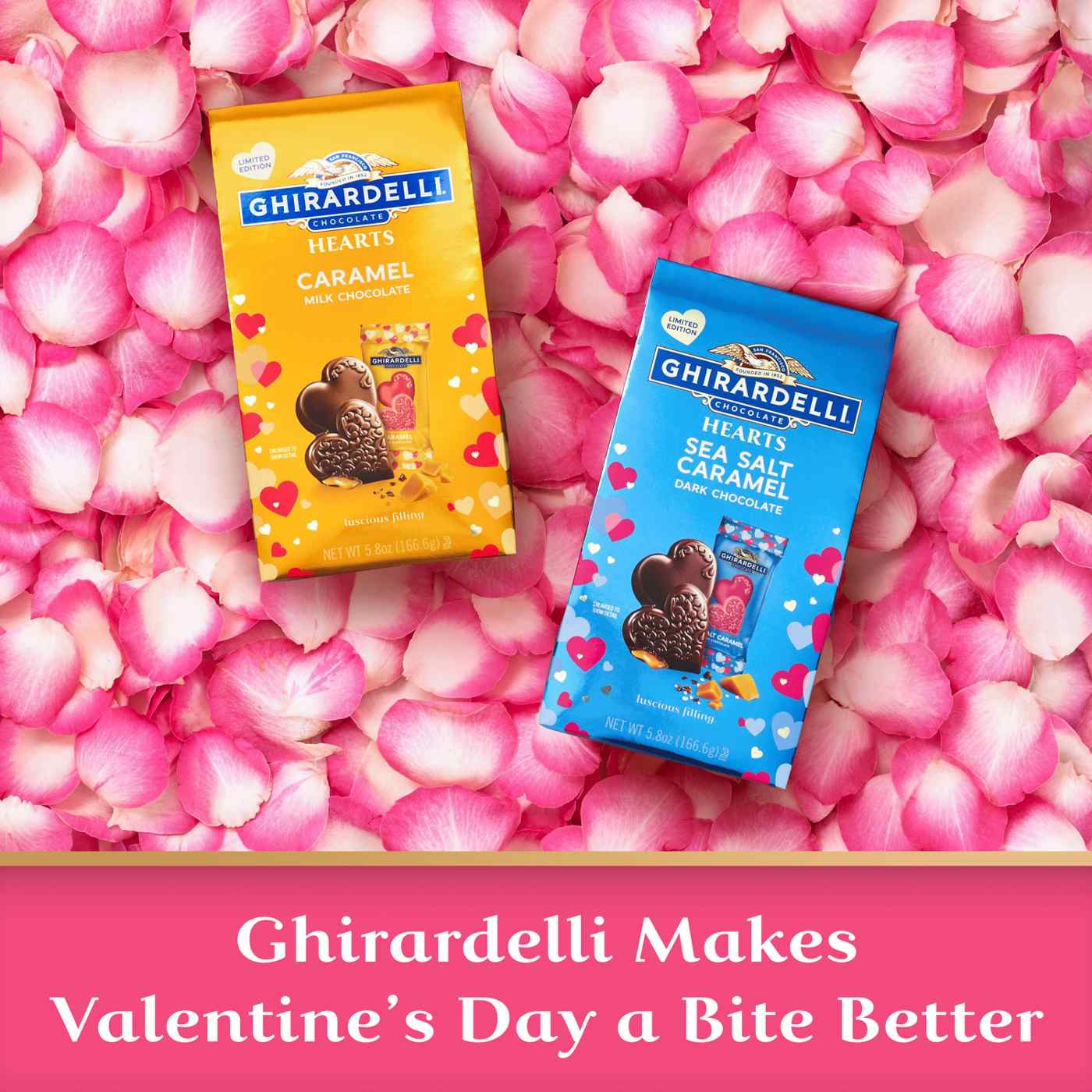 Ghirardelli Caramel Milk Chocolate Hearts Valentine's Candy; image 3 of 7